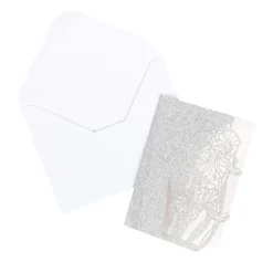 Laser-Grußkarten Mini, Schwertlilie, 9,5cm x 7cm, versch. Farben, mit Umschlägen, 20 Stück