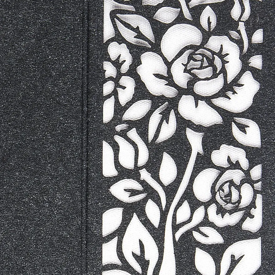 Laser-Grußkarten, Rose, 16,5cm x 11,5cm, anthrazit, inkl. Einleger & Umschläge, 5 Stück