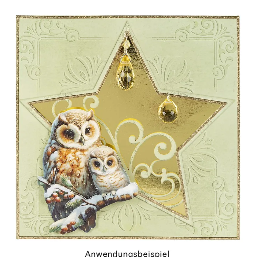 Laser-Grußkarten, Stern, mit Einlegern, 16cm x 16cm, 5 Farben, inkl. Umschläge, 30teilig