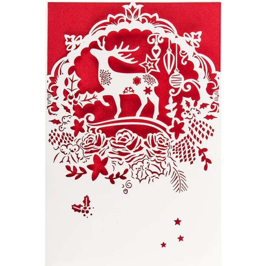 Laser-Grußkarte "Weihnachten 2", 12cm x 18cm, mit Einleger & Umschlag