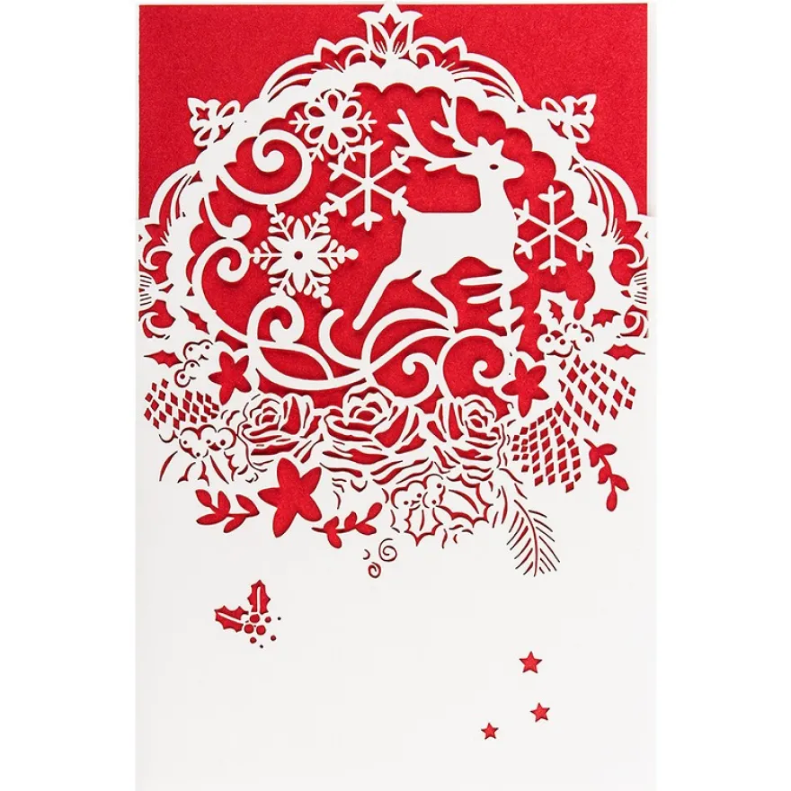 Laser-Grußkarte "Weihnachten 1", 12cm x 18cm, mit Einleger & Umschlag