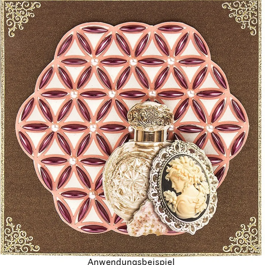 Laser-Kartenaufleger, Blume des Lebens, 12cm x 13cm, 5 Farbtöne, 20 Stück