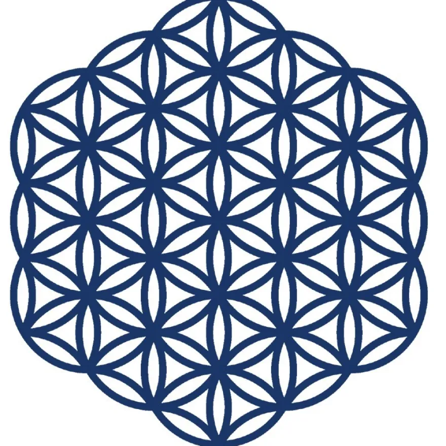 Laser-Kartenaufleger, Blume des Lebens, 12cm x 13cm, 5 Farbtöne, 20 Stück