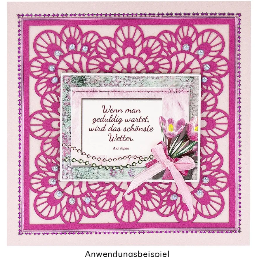 Laser-Kartenaufleger, Blumen 2, 14cm x 14cm, 4 versch. Designs, 5 Farbtöne, 20 Stück