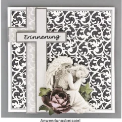 Laser-Kartenaufleger, Blumen 2, 14cm x 14cm, 4 versch. Designs, 5 Farbtöne, 20 Stück