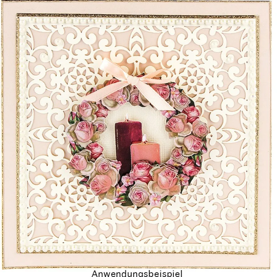 Laser-Kartenaufleger, Blumen 2, 14cm x 14cm, 4 versch. Designs, 5 Farbtöne, 20 Stück