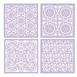 Laser-Kartenaufleger, Blumen 2, 14cm x 14cm, 4 versch. Designs, 5 Farbtöne, 20 Stück