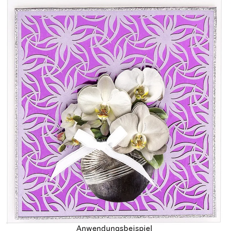 Laser-Kartenaufleger, Blumen 1, 14cm x 14cm, 4 versch. Designs, 5 Farbtöne, 20 Stück