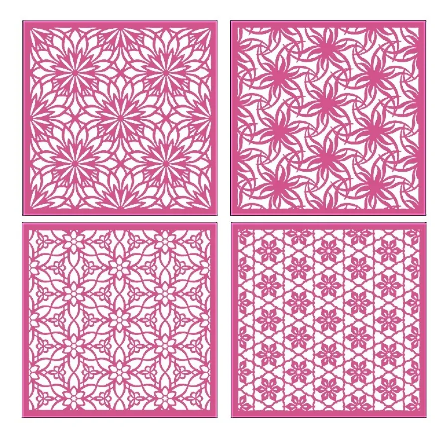 Laser-Kartenaufleger, Blumen 1, 14cm x 14cm, 4 versch. Designs, 5 Farbtöne, 20 Stück