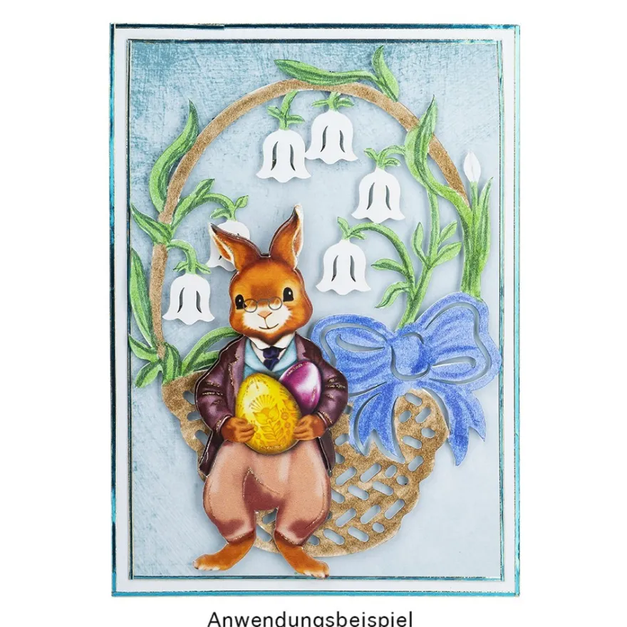 Laser-Kartenaufleger, Blumenkorb, 14,5cm x 10,7cm, 220 g/m², 5 Farben, 20 Stück