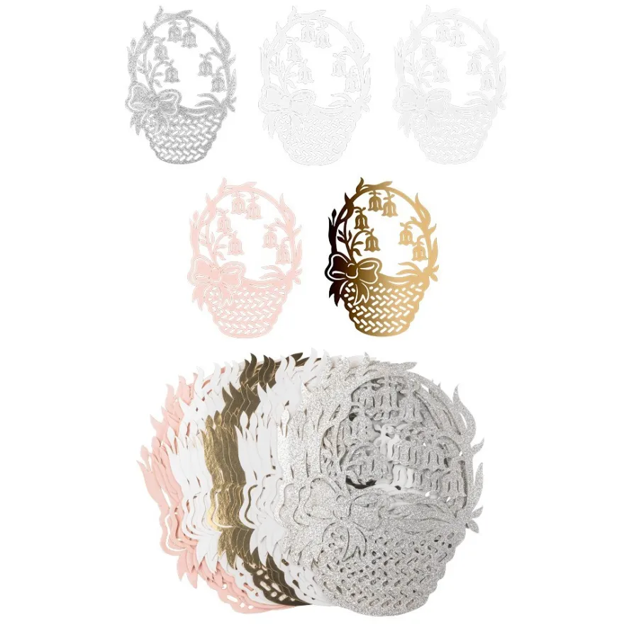 Laser-Kartenaufleger, Blumenkorb, 14,5cm x 10,7cm, 220 g/m², 5 Farben, 20 Stück