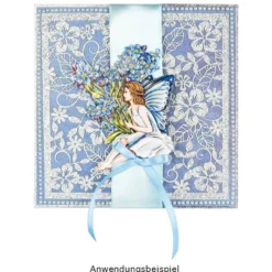 Laser-Kartenaufleger, Floral 1, 14cm x 14cm, 220 g/m², 5 Farben, 20 Stück