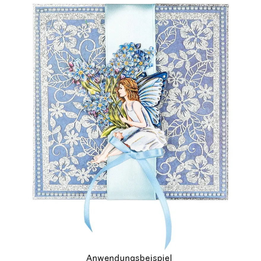 Laser-Kartenaufleger, Floral 1, 14cm x 14cm, 220 g/m², 5 Farben, 20 Stück