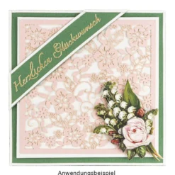 Laser-Kartenaufleger, Floral 1, 14cm x 14cm, 220 g/m², 5 Farben, 20 Stück