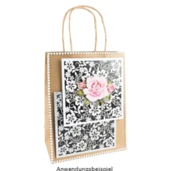 Laser-Kartenaufleger, Floral 1, 14cm x 14cm, 220 g/m², 5 Farben, 20 Stück