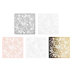 Laser-Kartenaufleger, Floral 1, 14cm x 14cm, 220 g/m², 5 Farben, 20 Stück