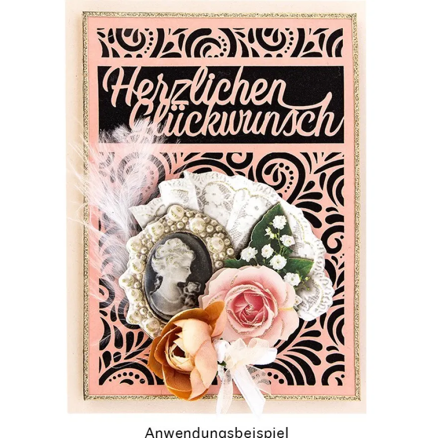 Laser-Kartenaufleger, Glückwünsche, 14,8cmx 10,5cm, 4 versch. Designs, 5 Farbtöne, 20 Stück