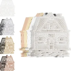 Laser-Kartenaufleger, Haus, 12,4cm x 13,9cm, 4 Farbtöne, 20 Stück
