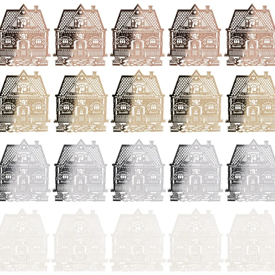 Laser-Kartenaufleger, Haus, 12,4cm x 13,9cm, 4 Farbtöne, 20 Stück