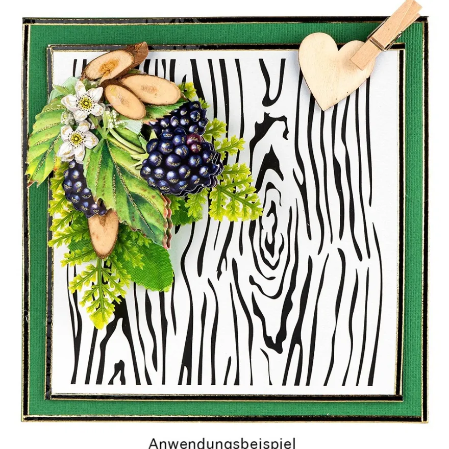 Laser-Kartenaufleger, Hintergrund, Holzmaserung, 14cm x 14cm, 220 g/m², 5 Farben, 20 Stück