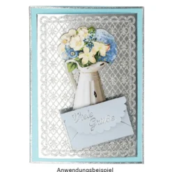 Laser-Kartenaufleger, Hintergrund, Französische Lilie, 14,8cm x 9,6cm, 220 g/m², 5 Farben, 20 Stück