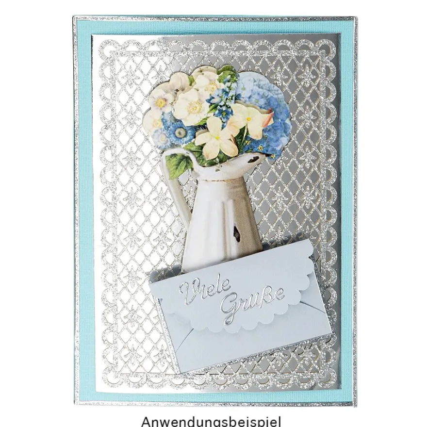Laser-Kartenaufleger, Hintergrund, Französische Lilie, 14,8cm x 9,6cm, 220 g/m², 5 Farben, 20 Stück