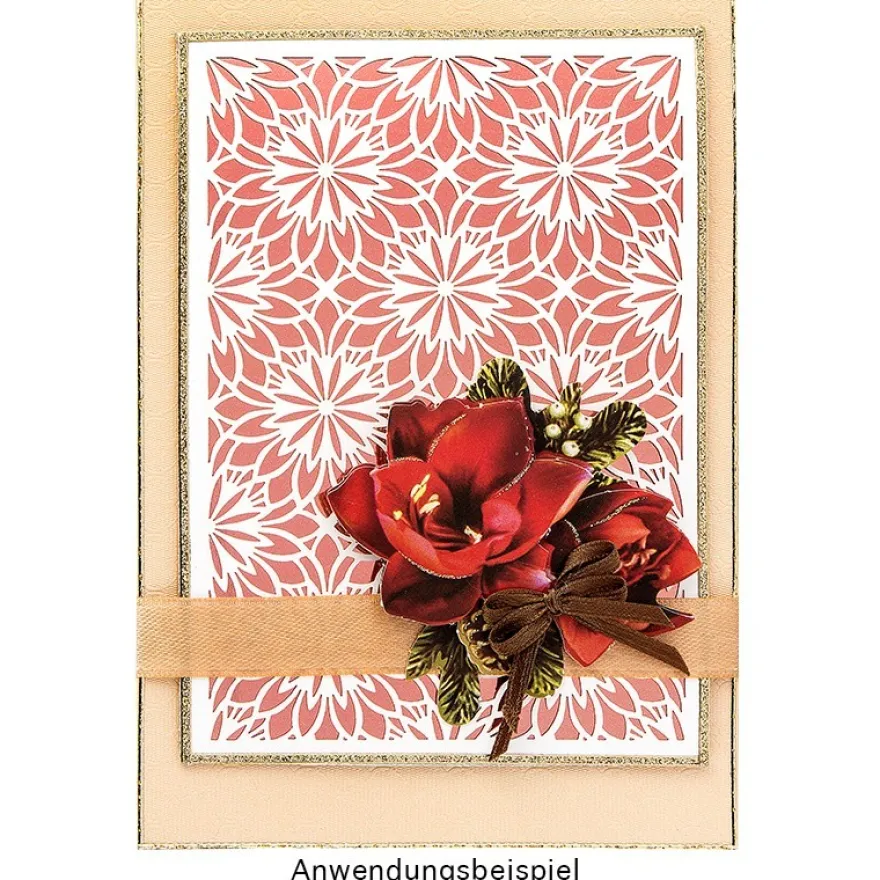 Laser-Kartenaufleger, Ornamentik 1, 14,8cm x 10,5cm, 4 versch. Designs, 5 Pastelltöne, 20 Stück