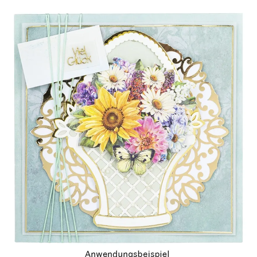 Laser-Kartenaufleger, Osterkorb, 13,8cm x 10,5cm, 220 g/m², 5 Farben, 20 Stück
