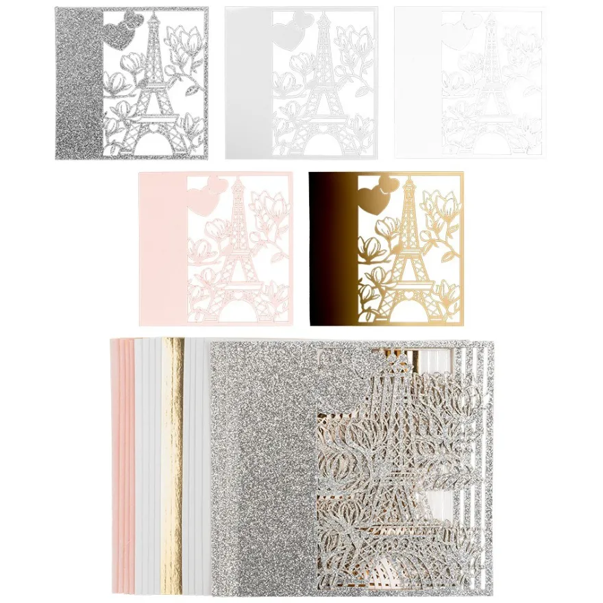 Laser-Kartenaufleger, Paris, 14cm x 14cm, 220 g/m², 5 Farben, 20 Stück
