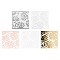 Laser-Kartenaufleger, Rosen 1, 14cm x 14cm, 220 g/m², 5 Farben, 20 Stück