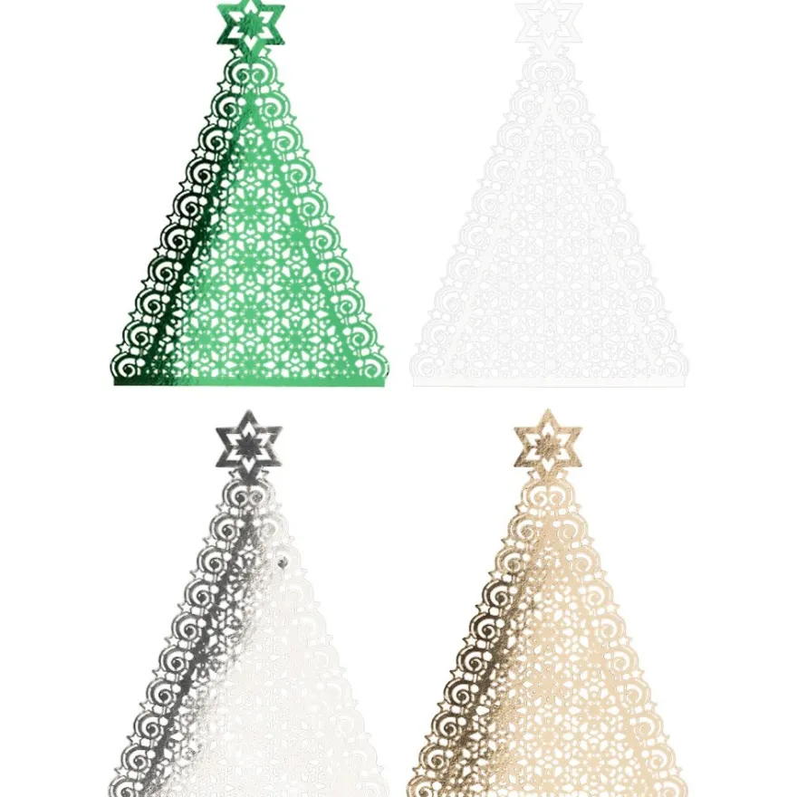 Laser-Kartenaufleger, Tannenbaum, 10,3cm x 14,8cm, 4 Farbtöne, 20 Stück