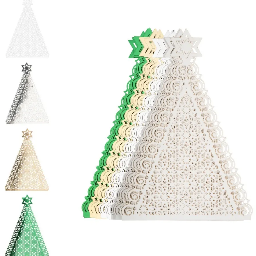 Laser-Kartenaufleger, Tannenbaum, 10,3cm x 14,8cm, 4 Farbtöne, 20 Stück