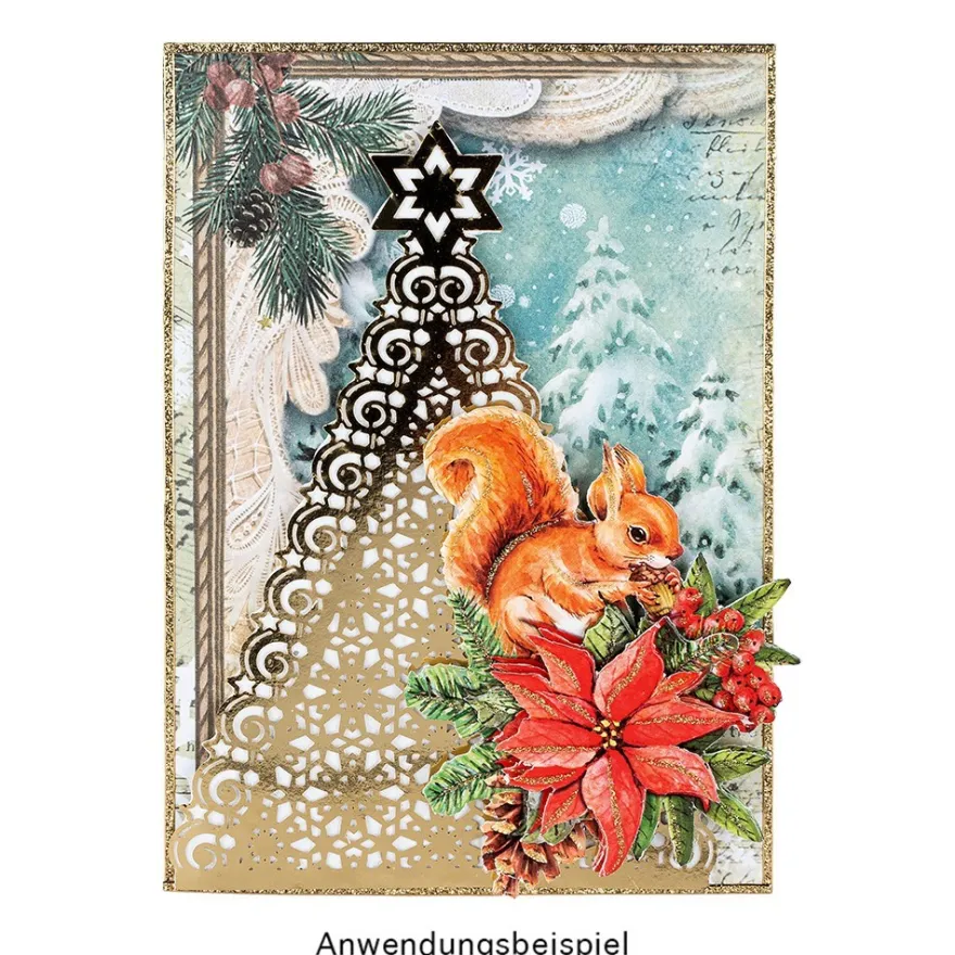 Laser-Kartenaufleger, Tannenbaum, 10,3cm x 14,8cm, 4 Farbtöne, 20 Stück