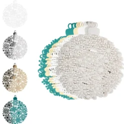 Laser-Kartenaufleger, Weihnachtskugel, 14,1cm x 11,8cm, 4 Farbtöne, 20 Stück