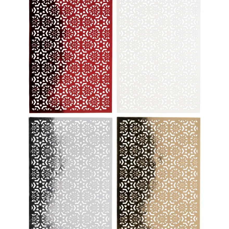 Laser-Kartenaufleger, Zierdeckchen Sterne, 14,8cm x 10,5cm, 4 Farbtöne, 20 Stück
