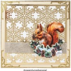 Laser-Kartenaufleger, Zierdeckchen Eiskristalle 2, 14 x 14 cm, 4 Farbtöne, 20 Stück