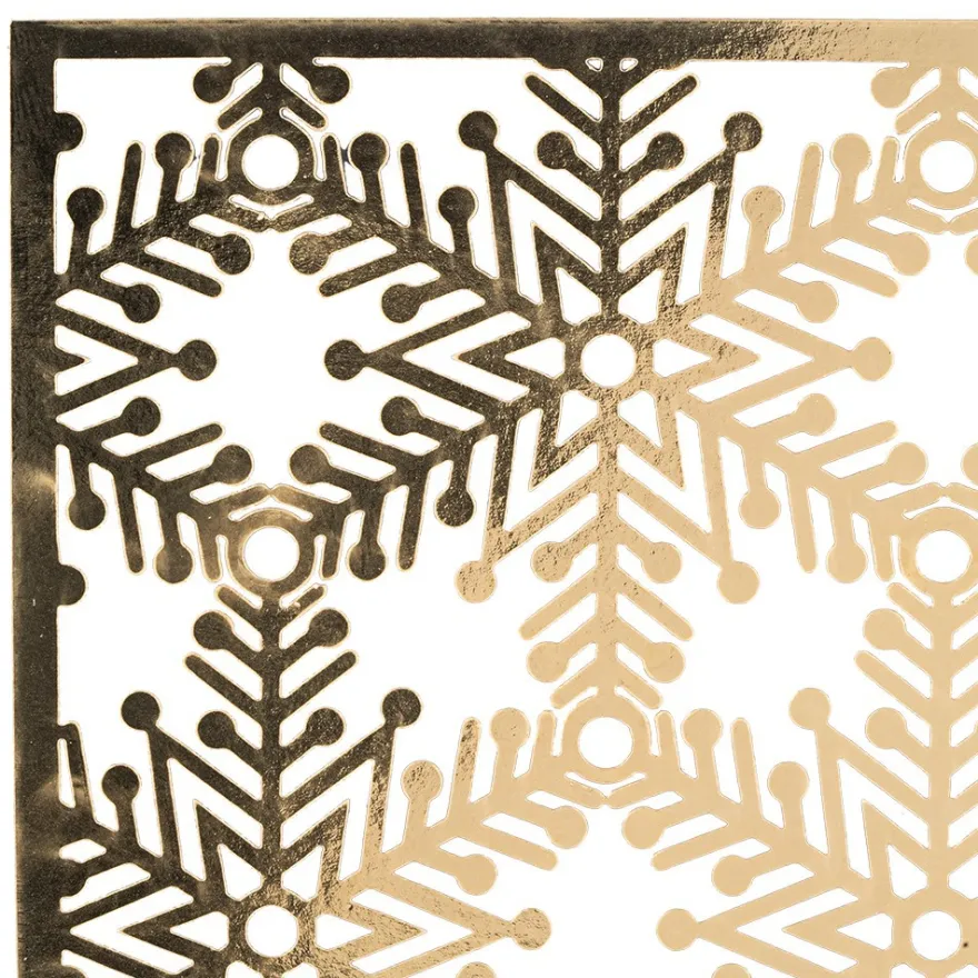 Laser-Kartenaufleger, Zierdeckchen Eiskristalle 2, 14 x 14 cm, 4 Farbtöne, 20 Stück