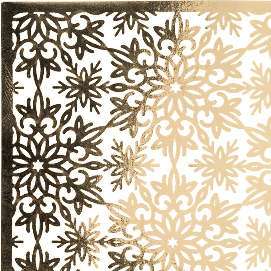 Laser-Kartenaufleger, Zierdeckchen Eiskristalle 1, 14,8cm x 10,5cm, 4 Farbtöne, 20 Stück