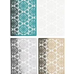 Laser-Kartenaufleger, Zierdeckchen Eiskristalle 1, 14,8cm x 10,5cm, 4 Farbtöne, 20 Stück