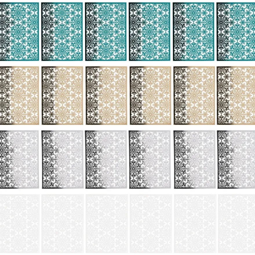 Laser-Kartenaufleger, Zierdeckchen Eiskristalle 1, 14,8cm x 10,5cm, 4 Farbtöne, 20 Stück
