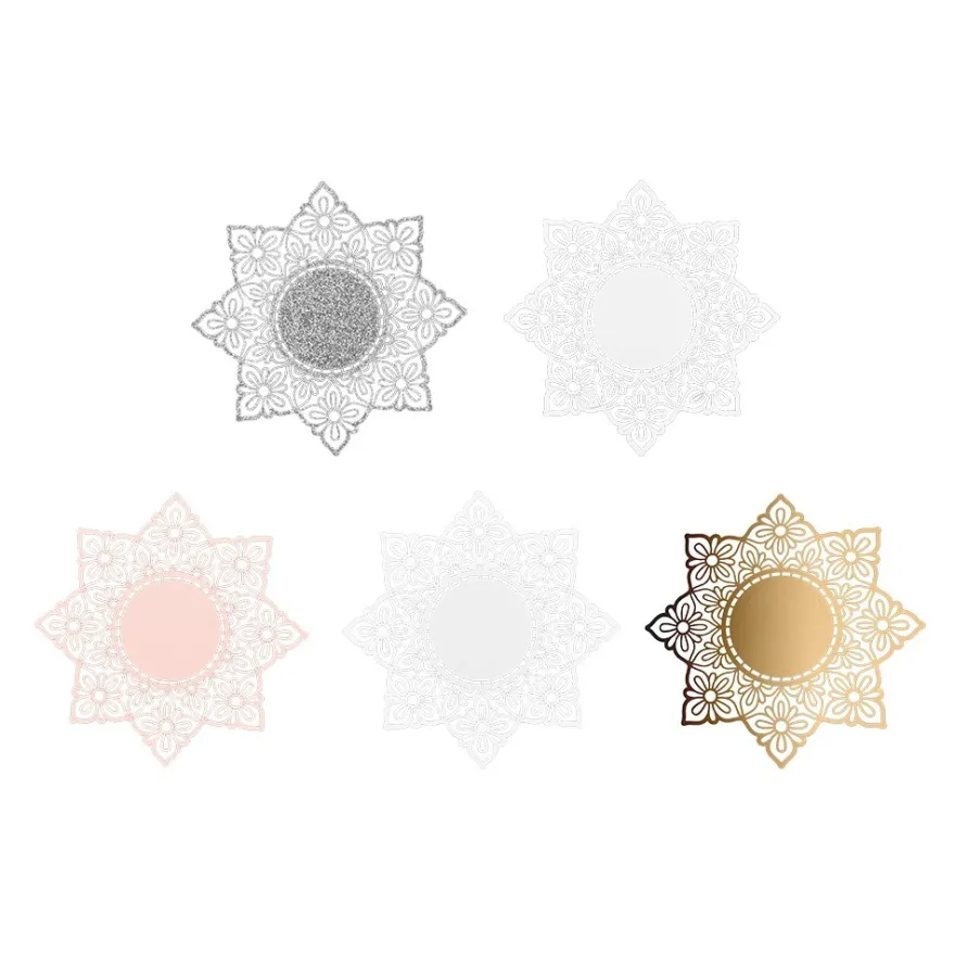 Laser-Kartenaufleger, Zierdeckchen, Ornament 3, Ø 14cm, 220 g/m², 5 Farben, 20 Stück