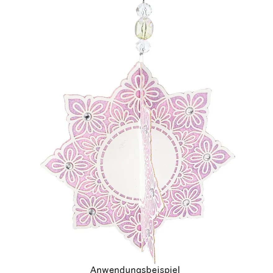Laser-Kartenaufleger, Zierdeckchen, Ornament 3, Ø 14cm, 220 g/m², 5 Farben, 20 Stück