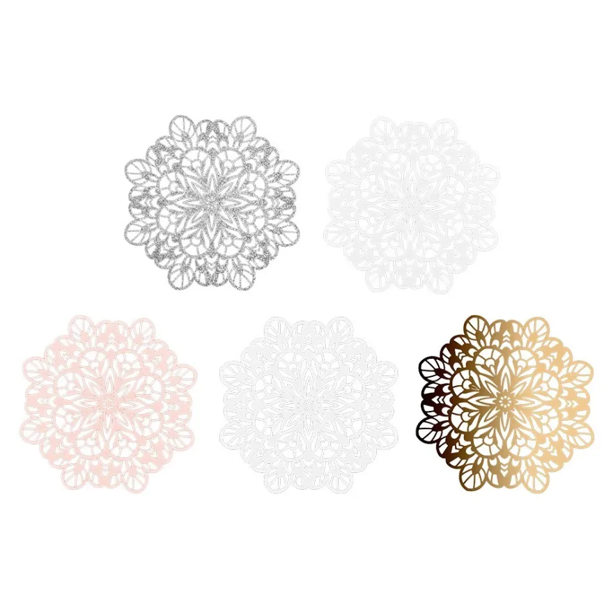 Laser-Kartenaufleger, Zierdeckchen, Ornament 5, Ø 14cm, 220 g/m², 5 Farben, 20 Stück