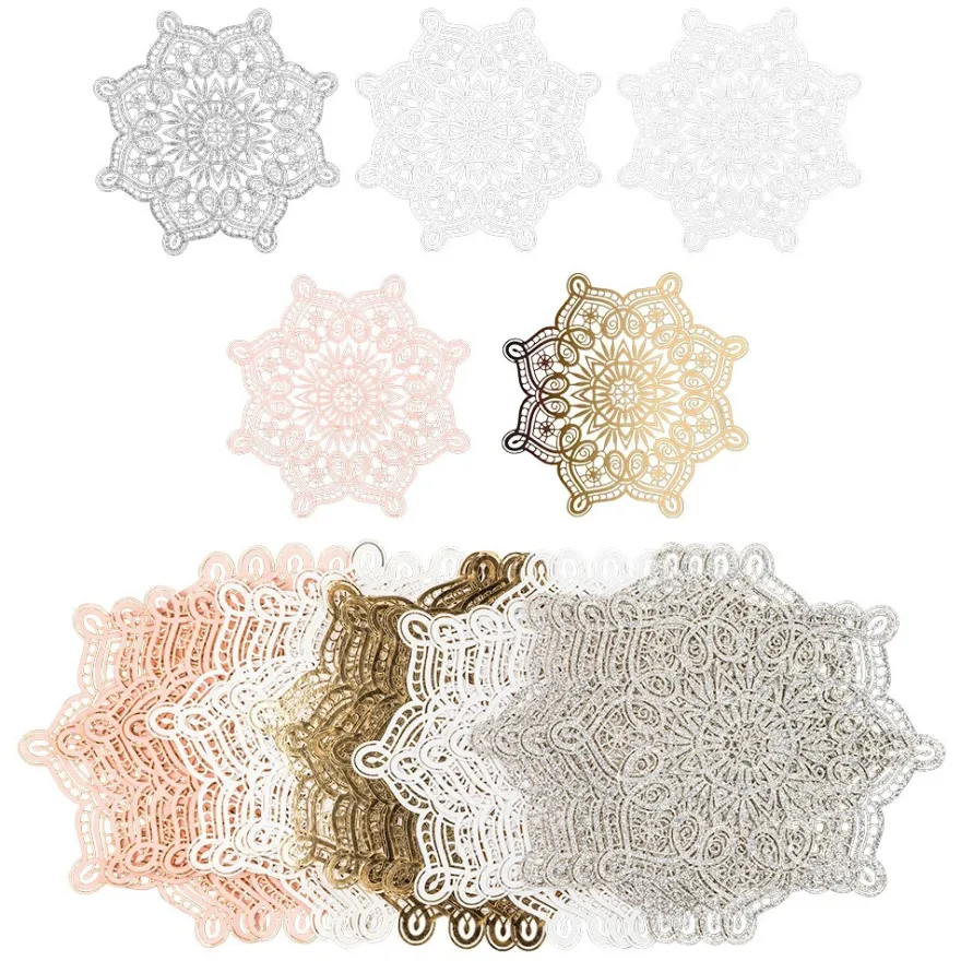 Laser-Kartenaufleger, Zierdeckchen, Ornament 4, Ø 14cm, 220 g/m², 5 Farben, 20 Stück