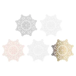 Laser-Kartenaufleger, Zierdeckchen, Ornament 4, Ø 14cm, 220 g/m², 5 Farben, 20 Stück
