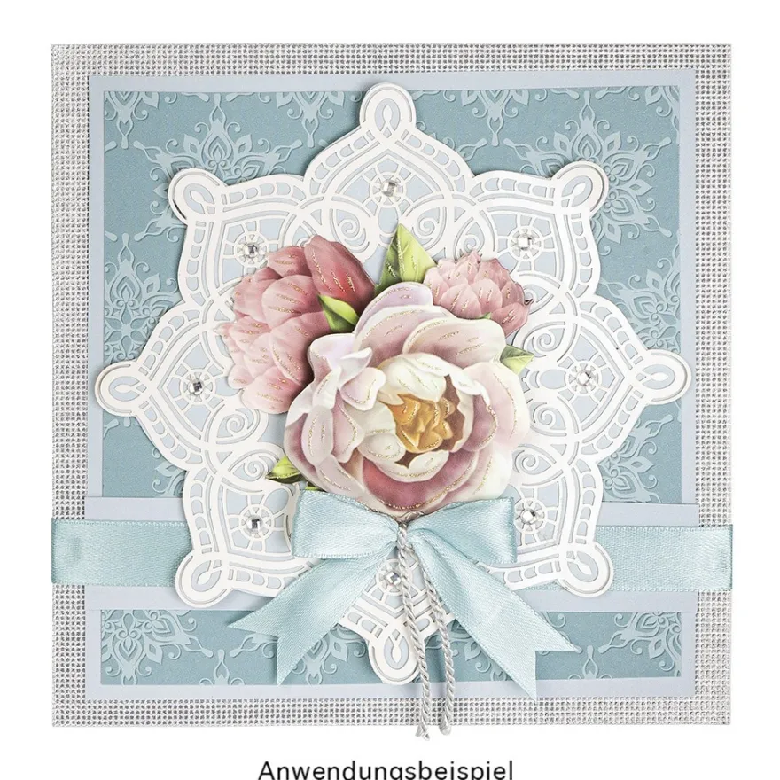 Laser-Kartenaufleger, Zierdeckchen, Ornament 4, Ø 14cm, 220 g/m², 5 Farben, 20 Stück