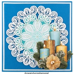 Laser-Kartenaufleger, Zierdeckchen, Ornament 22, Ø 14cm, 220 g/m², 5 Farbtöne, 20 Stück