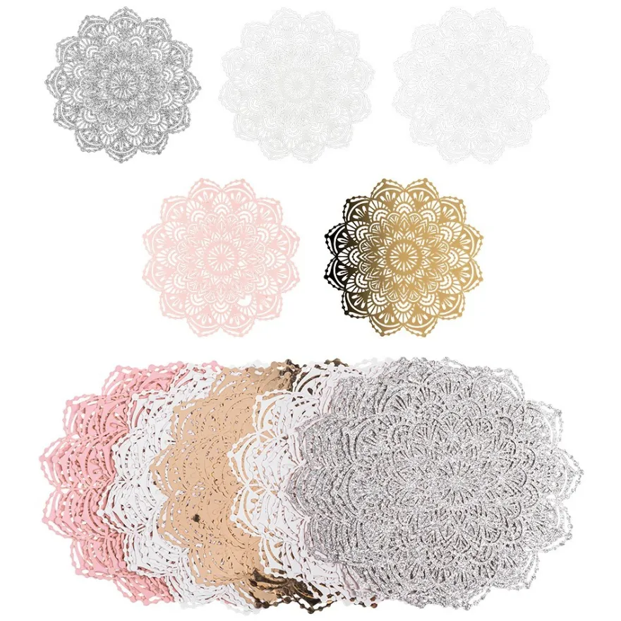 Laser-Kartenaufleger, Zierdeckchen, Ornament 23, Ø 14cm, 220 g/m², 5 Farbtöne, 20 Stück