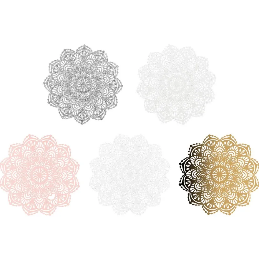 Laser-Kartenaufleger, Zierdeckchen, Ornament 23, Ø 14cm, 220 g/m², 5 Farbtöne, 20 Stück