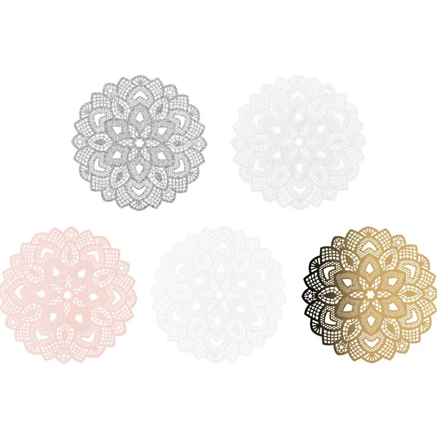Laser-Kartenaufleger, Zierdeckchen, Ornament 15, Ø 14cm, 220 g/m², 5 Farbtöne, 20 Stück